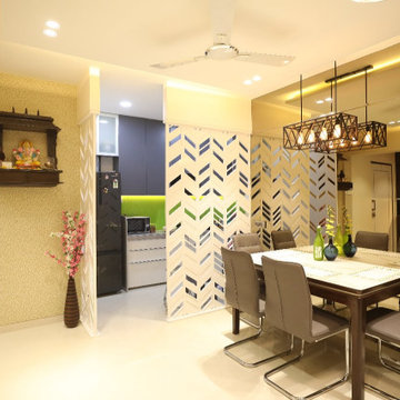 3BHK Contemporary interior design in Prestige Song of South, Bangalore