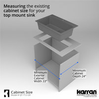 Karran Drop-In Quartz Composite 33" 1-Hole Single Bowl Kitchen Sink Kit, Grey