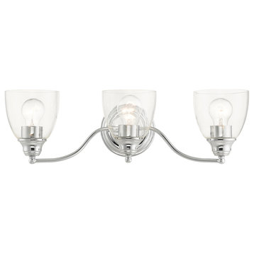 Polished Chrome Transitional, Colonial, Vanity Sconce