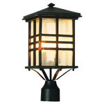 Trans Globe Lighting - Huntington 16" Postmount Lantern - The Huntington 16" Postmount Lantern adds charming character to your home's exterior. The postmount lantern sets a warm and inviting tone for an outdoor living area or front entrance while providing ample lighting.  An elegant finish, classic lines, Seeded Glass and enduring style encompass the Huntington collection. This Mission/Craftsman style fixture features 8 windows on each side.  The Huntington Collection is a complete outdoor offering of styles to suit your landscape needs.
