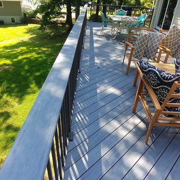 Composite deck, aluminum rails