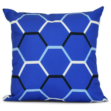 Cool Shades, Geometric Print Outdoor Pillow, Blue, 16"x16"