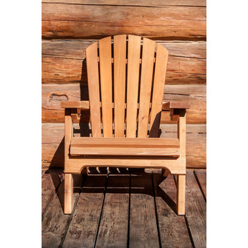 Montana Woodworks 15" Handcrafted Transitional Wood Adirondack Chair in Red