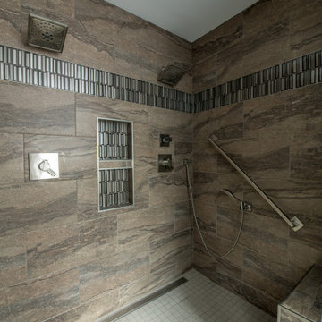 Sophisticated Master Bathroom with Window Seating