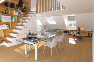 Inspiration pour une grande maison minimaliste.