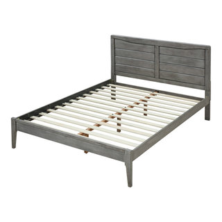 Stacey Rustic Wooden Queen Platform Bed Transitional Platform