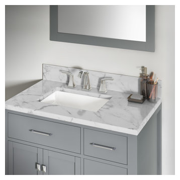 12"X16"X7.5" Porcelain Rectangular Undermount Bathroom Vanity Sink