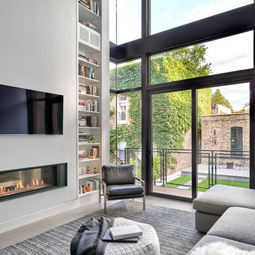 Double-Height Living Room & Book Case
