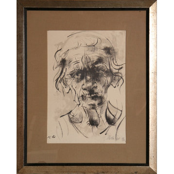 Moshe Gat, Untitled, Portrait, Lithograph