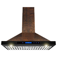 AKDY 30” Wall Mount Embossed Copper Kitchen Range Hood Vine Design