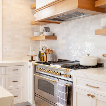 Transitional Kitchen Featuring Rift Cut Oak Accents