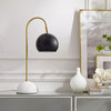 Inspired Home Harlynn Table Lamp, Marble Stone Base, Black