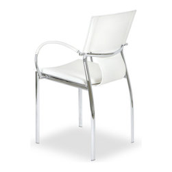 Vera Chrome Plated Frame Dining Armchair | White (Set of 2) - Armchairs And Accent Chairs