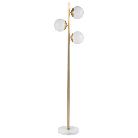 Madison Park Signature Holloway Floor Lamp, White/Gold