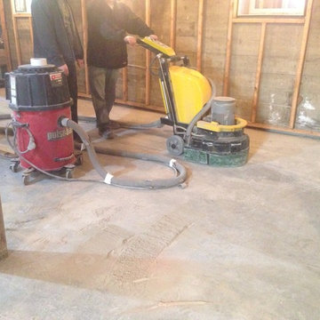 Acid Staining Concrete in Basement