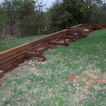 Wood Retaining Wall in Progress