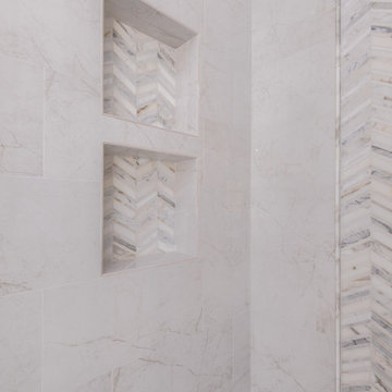 Two Niches in Shower with Chevron Pattern