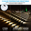 6 Pack 3CCT Dimmable 120-277V Step Light LED, 2700K/3000K/4000K, White