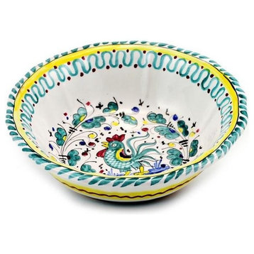 Orvieto Green Rooster Salad Cereal Bowl
