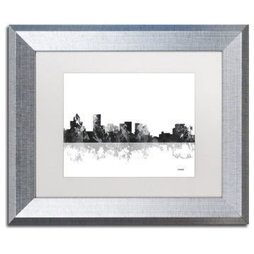 Watson 'Salem Oregon Skyline BG-1' Art, Silver Frame, 11"x14", White Matte