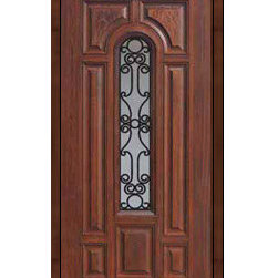 Single Door 80 Fiberglass Genoa Center Arch Lite GBG Glass - Front Doors