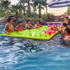 Swimming Pool Floating Matte, Green and Orange Color, Extra Large Design