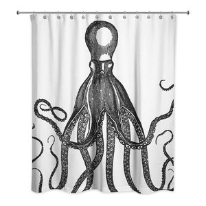Pulpo Octopus Shower Curtain Beach Style Shower Curtains By