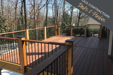 Mid-sized backyard deck photo in Atlanta
