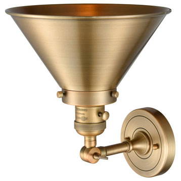 Briarcliff 1-Light Sconce, Brushed Brass, Shade: Brushed Brass