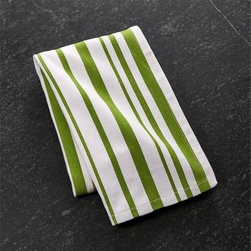 Crate&Barrel - Green Stripe Dish Towel - Dish Towels