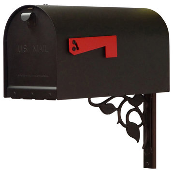 Titan Aluminum Mailbox With Floral Front Single Mailbox Mounting Bracket