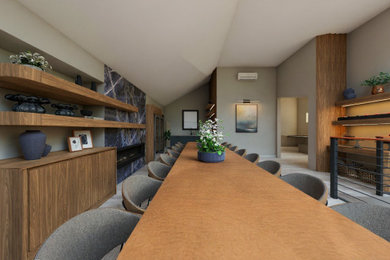Transitional dining room photo in Austin
