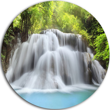 Huai Mae Kamin Waterfall, Photography Round Wall Art, 11"