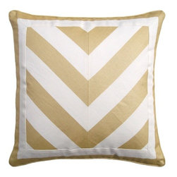 Deluca Chevron Gold Pillow - Decorative Pillows