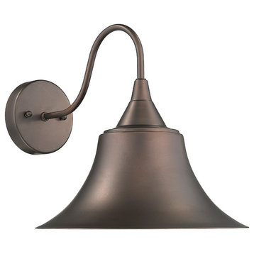 CHLOE Lighting IRONCLAD 1-Light Rubbed Bronze Wall Sconce 11.5"