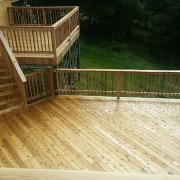 3 level cedar deck