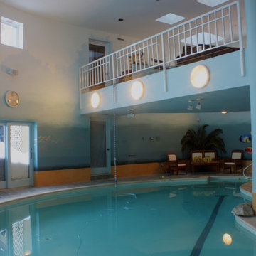 Aqua Ombre Paint Finish on Indoor Pool Walls