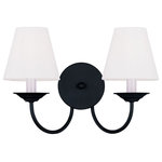 Livex Lighting - Livex Lighting 5272-04 Mendham - Two Light Wall Sconce - Shade Included.Mendham Two Light Wa Black Off-White Line *UL Approved: YES Energy Star Qualified: n/a ADA Certified: n/a  *Number of Lights: Lamp: 2-*Wattage:60w Candelabra Base bulb(s) *Bulb Included:No *Bulb Type:Candelabra Base *Finish Type:Black