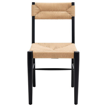EmmaRattan Dining Chair Black/Natural Set of 2