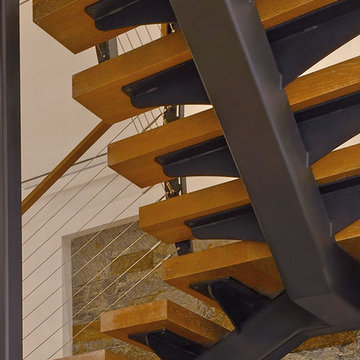 Custom Modern Center Stringer Stairs