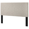 Contemporary Modern Bedroom Full and Queen Size Headbaord, Fabric, Beige
