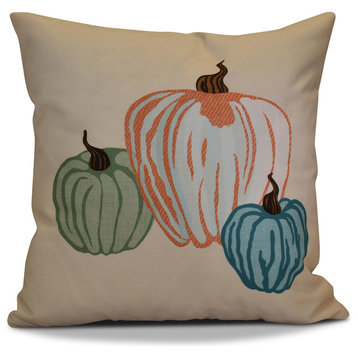 Pumpkin Spice Geometric Print Pillow, Cream, 20"x20"