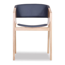 Merano Natural Oak Armchair w Black Pad by Alex Gufler for TON - Dining Chairs