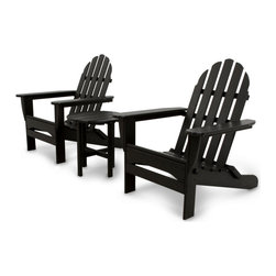Ivy Terrace Furniture - Ivy Terrace Classics 3-Piece Folding Adirondack Set - Outdoor Lounge Sets