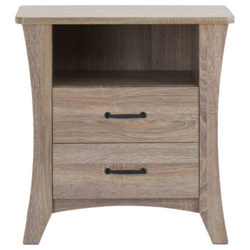 24"x16"x24" Rustic Natural Particle Board Nightstand