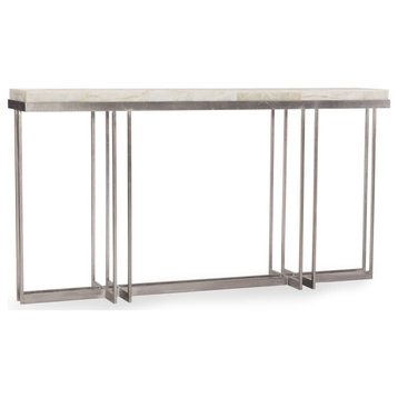 Hooker Furniture 638-85327-WH 64-3/4"L Steel and Onyx Console - Shimmered Metal