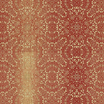 Texture Style 2, Modern Damask Faux Red Wallpaper Roll