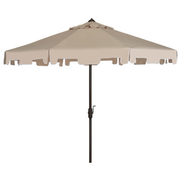 Safavieh Zimmerman Market Outdoor Umbrella With Flap, Beige