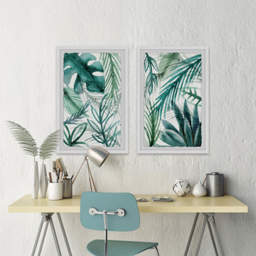 Green Palms Diptych
