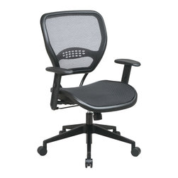 Air Grid Seat and Back Black Deluxe Task Office Chair - Office Chairs